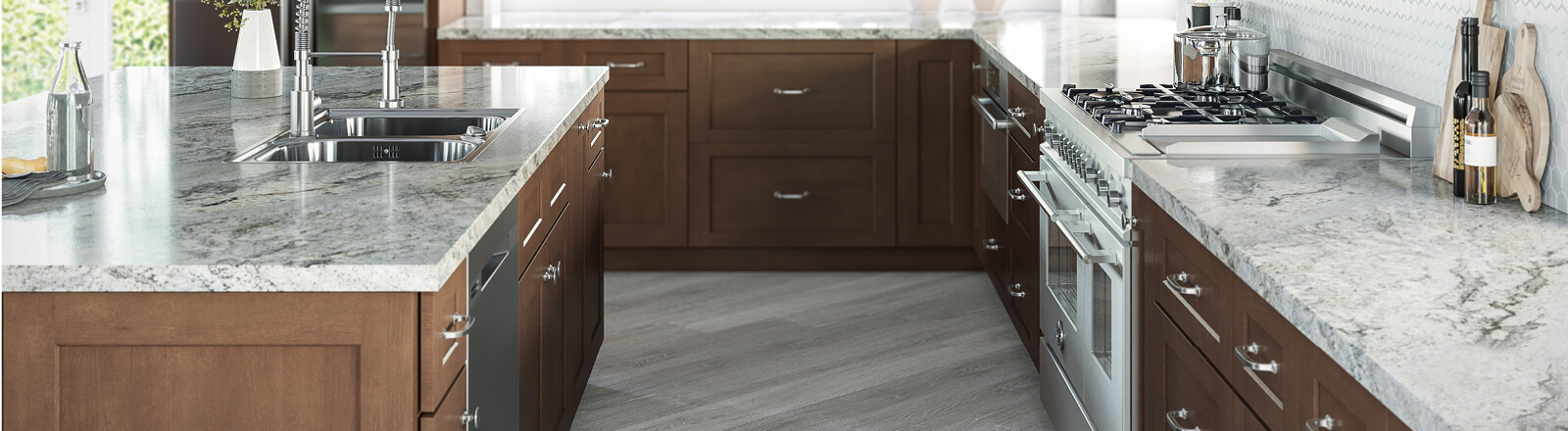 Shaker Kodiak cabinetry installed in a finished kitchen