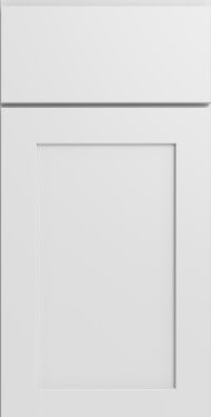 Shaker cabinet door in Designer White · Slab